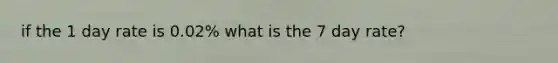 if the 1 day rate is 0.02% what is the 7 day rate?