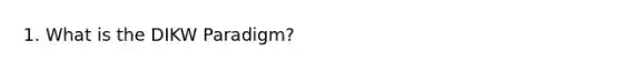 1. What is the DIKW Paradigm?