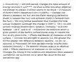 1. Eccentricity (~100,000 period) changes the total amount of energy receives fr sun***** -receives a little less when elliptical; not enough to explain it all but seems to be driver • A measure of Earth's orbit's departure from circularity. • Changes the distance between the Sun and the Earth changing perihelion (Earth is nearest the Sun) and aphelion (Earth is farthest from the Sun) • The only orbital parameter that changes the total annual insolation (although the change is TINY) 2. Tilt (~41,000 period) (change time/location radiation intensity) • Axis tilts between ~24.6˚ and 21.6˚ • Influences the extent to which a given portion of the Earth's surface points away or toward the Sun at any given time. • Effects distribution of insolation on the surface. • Controls the strength of seasons (i.e. the greater the tilt the greater the difference between seasons - no tilt, no seasons) 3. Precession (23,000 period)(change time/location radiation intensity) • Tilt direction rotates relative to elliptical orbit. • Effects distribution of insolation on the surface. • Changes the timing of the solstices and equinoxes (thus seasons) -sometimes our summers occur when NA closer to the sun sometimes opp