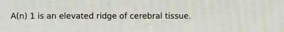 A(n) 1 is an elevated ridge of cerebral tissue.