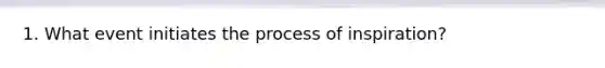 1. What event initiates the process of inspiration?