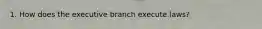 1. How does the executive branch execute laws?