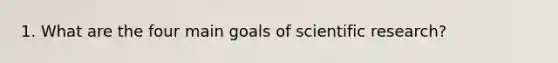 1. What are the four main goals of scientific research?