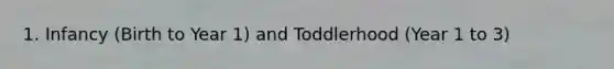 1. Infancy (Birth to Year 1) and Toddlerhood (Year 1 to 3)