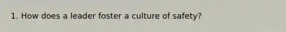 1. How does a leader foster a culture of safety?