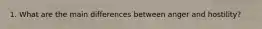 1. What are the main differences between anger and hostility?