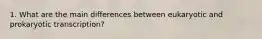 1. What are the main differences between eukaryotic and prokaryotic transcription?