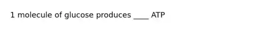 1 molecule of glucose produces ____ ATP