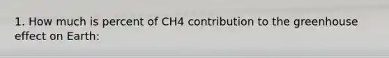 1. How much is percent of CH4 contribution to the greenhouse effect on Earth: