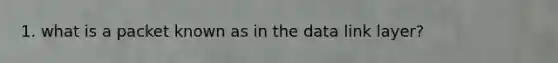 1. what is a packet known as in the data link layer?