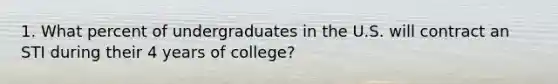 1. What percent of undergraduates in the U.S. will contract an STI during their 4 years of college?