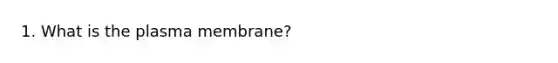 1. What is the plasma membrane?