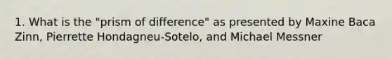 1. What is the "prism of difference" as presented by Maxine Baca Zinn, Pierrette Hondagneu-Sotelo, and Michael Messner