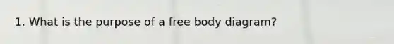 1. What is the purpose of a free body diagram?