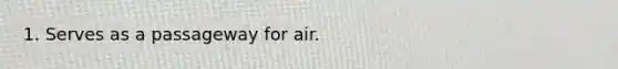 1. Serves as a passageway for air.