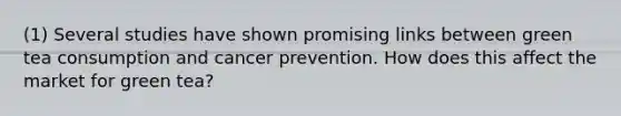 (1) Several studies have shown promising links between green tea consumption and cancer prevention. How does this affect the market for green tea?