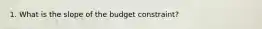 1. What is the slope of the budget constraint?