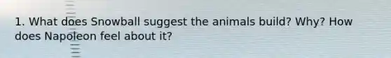 1. What does Snowball suggest the animals build? Why? How does Napoleon feel about it?