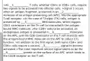 >All __1____________ T cells, whether CD4+ or CD8+ cells, require two signals to be activated into effector cells. >Signal 1 occurs when an antigen fragment, presented in an __2____________ molecule of an antigen presenting cell (APC), fills the appropriate T-cell receptor. >In the case of T-helper (TH) cells, antigen is presented by ___3____________ MHCmolecules, which triggers CD41 coreceptors on the TH cell to interactwith the antigen-bound MHC molecule. >For CD8+ cells to be activated, an endogenous antigen is presented in __4____________ molecules on the APC, and the CD8 coreceptor on the T cell interacts with the antigen-bound MHC molecule on the APC to induce CTL function. >In addition to the first signal, both naïve CD4+ and CD8+ cells require a second, __5____________ signal to become activated >The most important second signal seems to be the __6____________ protein on the surface of an APC, which binds to the CD28 receptor on the T cell.