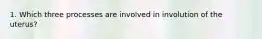 1. Which three processes are involved in involution of the uterus?