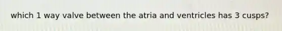 which 1 way valve between the atria and ventricles has 3 cusps?