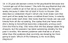 10. A 23-year-old woman comes to the psychiatrist because she "cannot get out of the shower." She tells the psychiatrist that she has been unable to go to her job as a secretary for the past 3 weeks because it takes her at least 4 hours to shower. She describes an elaborate ritual in which she must make sure that each part of her body has been scrubbed three times, in exactly the same order each time. She notes that her hands are raw and bloody from all the scrubbing. She states that she hates what she is doing to herself but becomes unbearably anxious each time she tries to stop. She notes that she has always taken long showers, but the problem has been worsening steadily for the past 5 months. She denies problems with friends or at work, other than the problems that currently are keeping her from going to work. Which of the following is the most likely diagnosis?