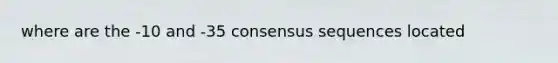 where are the -10 and -35 consensus sequences located