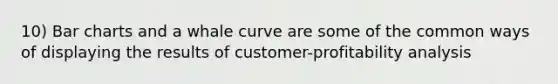 10) Bar charts and a whale curve are some of the common ways of displaying the results of customer-profitability analysis