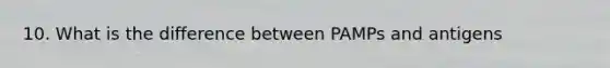 10. What is the difference between PAMPs and antigens