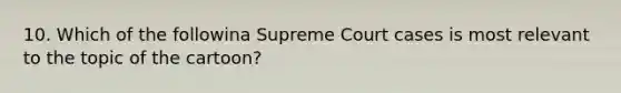 10. Which of the followina Supreme Court cases is most relevant to the topic of the cartoon?