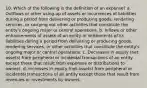 10. Which of the following is the definition of an expense? a. Outflows or other using-up of assets or incurrences of liabilities during a period from delivering or producing goods, rendering services, or carrying out other activities that constitute the entity's ongoing major or central operations. b. Inflows or other enhancements of assets of an entity or settlements of its liabilities during a period from delivering or producing goods, rendering services, or other activities that constitute the entity's ongoing major or central operations. c. Decreases in equity (net assets) from peripheral or incidental transactions of an entity except those that result from expenses or distributions to owners. d. Increases in equity (net assets) from peripheral or incidental transactions of an entity except those that result from revenues or investments by owners.