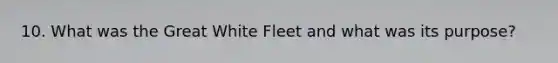 10. What was the Great White Fleet and what was its purpose?