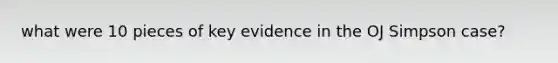 what were 10 pieces of key evidence in the OJ Simpson case?