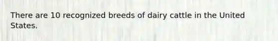 There are 10 recognized breeds of dairy cattle in the United States.