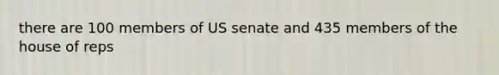 there are 100 members of US senate and 435 members of the house of reps