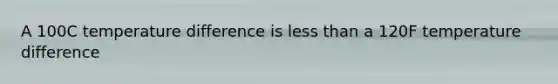 A 100C temperature difference is less than a 120F temperature difference