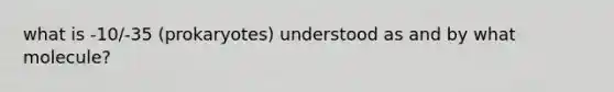 what is -10/-35 (prokaryotes) understood as and by what molecule?