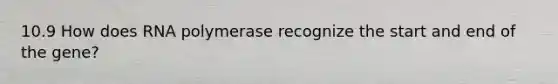 10.9 How does RNA polymerase recognize the start and end of the gene?