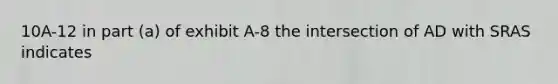 10A-12 in part (a) of exhibit A-8 the intersection of AD with SRAS indicates