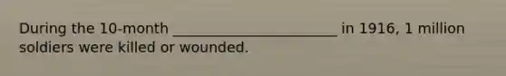 During the 10-month _______________________ in 1916, 1 million soldiers were killed or wounded.