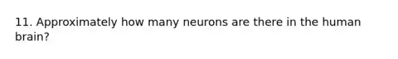 11. Approximately how many neurons are there in the human brain?