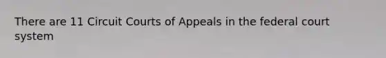 There are 11 Circuit Courts of Appeals in the federal court system