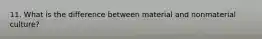11. What is the difference between material and nonmaterial culture?
