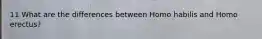 11 What are the differences between Homo habilis and Homo erectus?