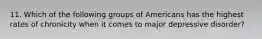 11. Which of the following groups of Americans has the highest rates of chronicity when it comes to major depressive disorder?