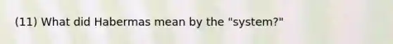 (11) What did Habermas mean by the "system?"