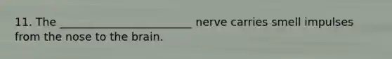 11. The ________________________ nerve carries smell impulses from the nose to the brain.