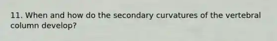 11. When and how do the secondary curvatures of the vertebral column develop?