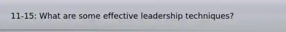 11-15: What are some effective leadership techniques?