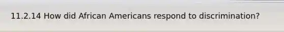 11.2.14 How did African Americans respond to discrimination?